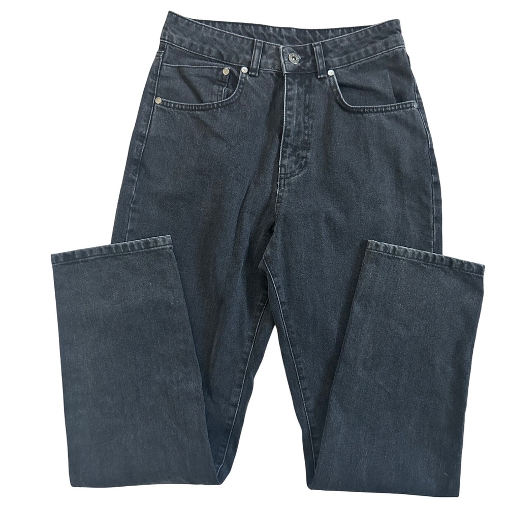 FREE PEOPLE Ragged Slash Distressed Dark Grey High Rise Jeans NWT‎